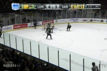 Adam Ruzicka 11th goal in season Sarnia Sting (OHL) 18/19