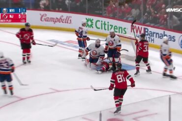 Evgenii Dadonov scores a powerplay goal against the New York Islanders