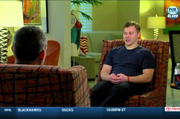 Vladimir Tarasenko interview w Andy Strickland. St. Louis Blues Jan 30 2015 NHL