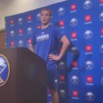 Sabres goalie Ukko-Pekka Luukkonen discusses his first training camp practice