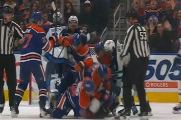 🔥Tempers Flare🔥 As Oilers Pound Jets