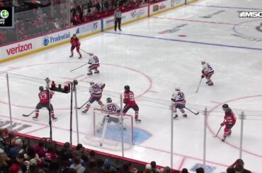Nico Hischier scores a powerplay goal against the New York Islanders