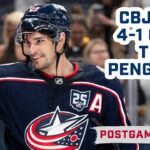 Blue Jackets Close Out 4 Games in 4 Days with a 4-Goal Win Over the Penguins! 😤 | Postgame Media