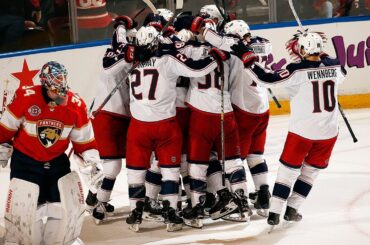 Pierre-Luc Dubois feeds Seth Jones from knees for OT winner