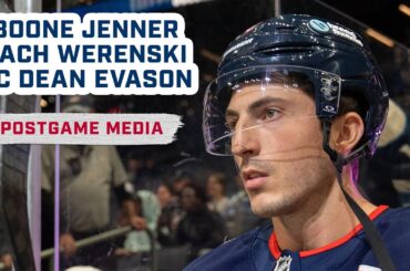 Boone Jenner, Zach Werenski & HC Dean Evason Analyze the Last Home Preseason Game | Postgame Media