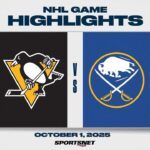 NHL Preseason Highlights | Penguins vs. Sabres - October 1, 2025