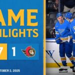 Preseason Game Highlights: Blues 7, Senators 1