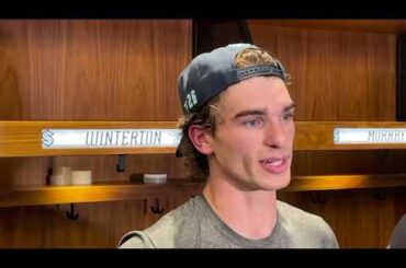 Seattle Kraken's Center Ryan Winterton talks about the end of presseason post game press conference