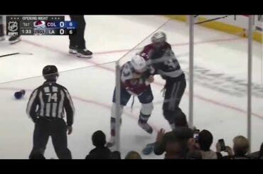Josh Manson vs Jeff Malott fight reaction #nhl #losangeleskings #coloradoavalanche