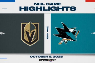 NHL Highlights | Golden Knights vs. Sharks - October 9, 2025