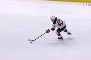 Jesper Bratt scores a shorthanded goal against the Tampa Bay Lightning