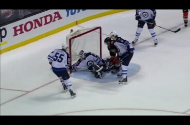 Cogliano scores thanks to a lucky bounce off Trouba
