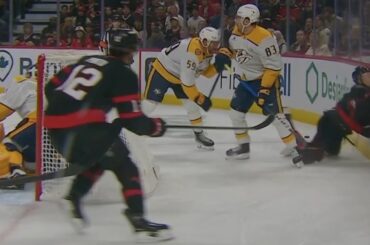 Brady Tkachuk Not Happy With Roman Josi, Cross Check