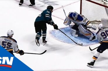Logan Couture Makes Backhand Pass, Timo Meier Scores Backhand Goal