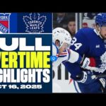 New York Rangers at Toronto Maple Leafs | FULL Overtime Highlights - October 16, 2025