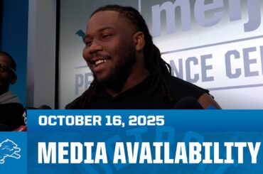 Alim McNeill, Jared Goff, Aidan Hutchinson and Jack Campbell meet with the media | October 16, 2025