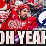 RED WINGS STUN LIGHTNING IN OVERTIME WIN! AXEL SANDIN-PELLIKKA'S FIRST NHL GOAL + DYLAN LARKIN