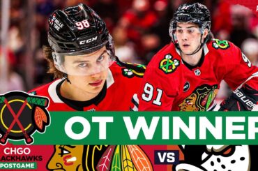 Frank Nazar, Blackhawks Win OT Thriller vs Ducks | CHGO Blackhawks POSTGAME Podcast
