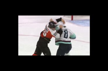 Nikita Grebenkin made quick work of Cale Fleury in this fight 🥊🥊🥊#nhl