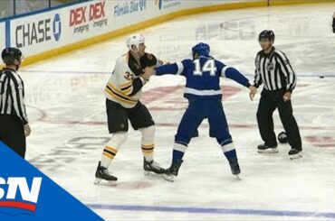 Zdeno Chara and Patrick Maroon Drop The Gloves For Heavyweight Fight In First Period