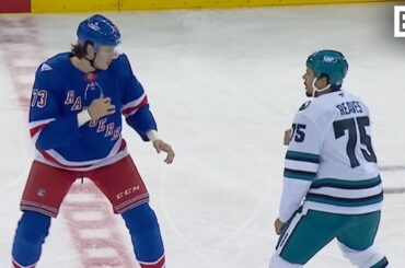 Matt Rempe & Ryan Reaves Throw Haymakers in a Center Ice Fight