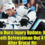 Sean Durzi Injury Update: Utah Mammoth Defenseman Out 4 Weeks After Brutal Hit
