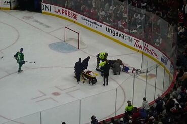 Laval Rocket's Josiah Didier and Abbotsford Canucks' Chase Stillman get into a scary fight 10/17/25