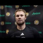 Lysell speaks with the media after his hat trick in a win over Charlotte