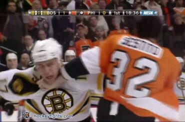 Milan Lucic vs Tom Sestito Jan 22, 2012