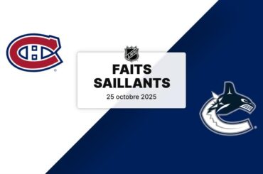 Canadiens vs Canucks 25/10/25 | Faits saillants