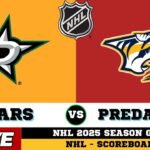 🔴LIVE : Dallas Stars Vs Nashville Predators | NHL 2025 | NHL Live SCOREBOARD