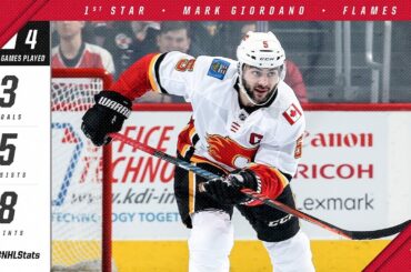 Mark Giordano is named first star of the week