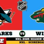🔴LIVE : San Jose Sharks Vs Minnesota Wild | NHL 2025 | NHL Live SCOREBOARD