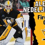 Alex Nedeljkovic #39 (Pittsburgh Penguins) first NHL goal Jan 17, 2025
