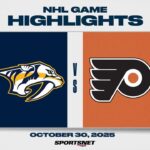 NHL Highlights | Predators vs. Flyers - October 30, 2025