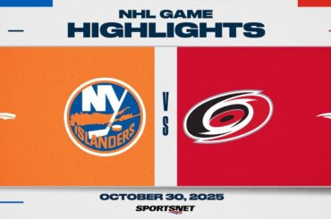 NHL Highlights | Islanders vs. Hurricanes - October 30, 2025