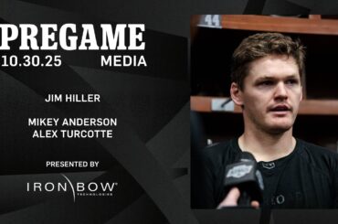 MEDIA: Mikey Anderson, Alex Turcotte, and Jim Hiller | Pregame vs Detroit