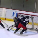Goaltender Elvis Merzlikins 2015 Columbus Blue Jackets Development Camp Drill