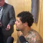 Reaves on Fighting Rempe, Throwing Helmet on Ice for Celebrini's Hat Trick