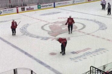 Devils' Cory Schneider practices, Taylor Hall scores