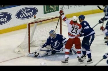 McGinn shovels backhander past Vasilevskiy for Hurricanes lead
