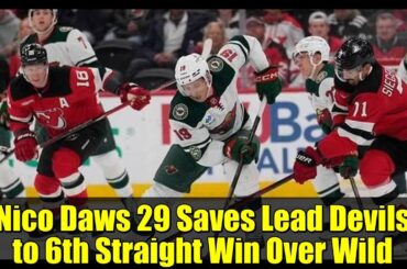 Nico Daws 29 Saves Lead Devils to 6th Straight Win Over Wild | NHL Highlights & Recaps