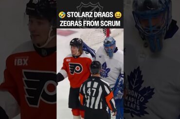 Stolarz takes Zegras for a stroll 🤣