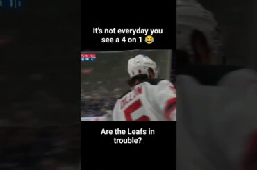 Brenden Dillon scores goal on a rare 4 on 1 breakaway! #devils #leafs #nhl