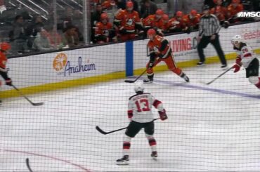 Cutter Gauthier scores a goal against the New Jersey Devils