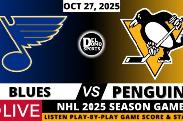 ST LOUIS BLUES VS PITTSBURGH PENGUINS 🏒 NHL 2025-26 SEASON Game Score, Play-by-Play