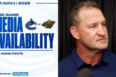 Head Coach Adam Foote Pre-Game Media | Canucks at Wild (Nov 1, 2025)