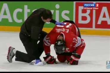 Alex EDLER knee on Eric STAAL (Canada -Sweden) WORLD CHAMPIONSHIP 2013