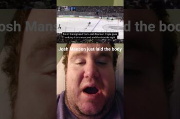 Josh Manson lays the body #nhl #shorts #hockey