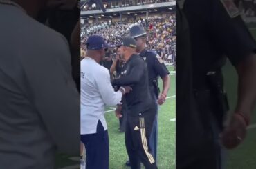 Things got chippy between Deion Sanders and Alabama State HC Eddie Robinson Jr after JSU's win.
